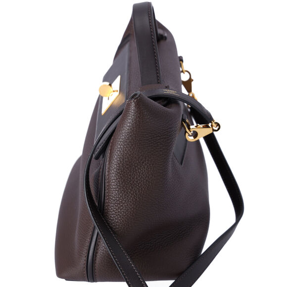 HERMES Togo Swift 24/24 29 Chocolate Ebene Brown Black Shoulder Bag - Picture 6 of 12